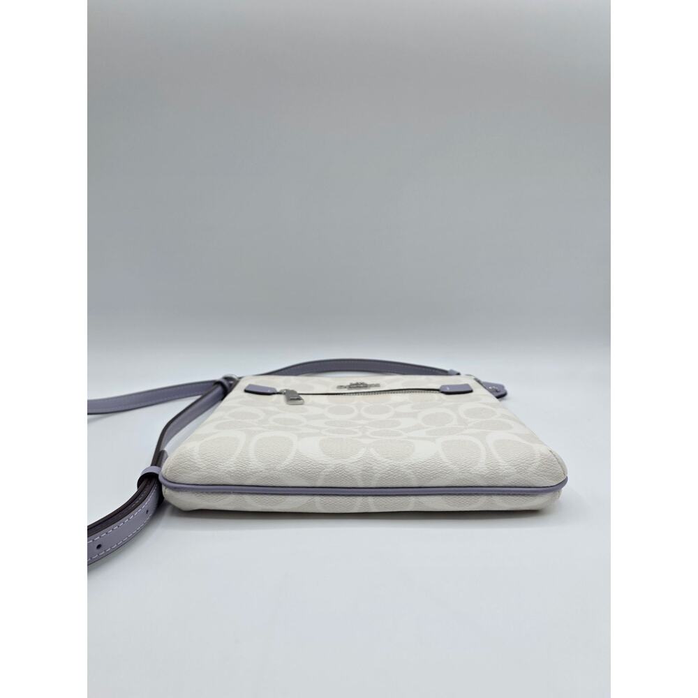 Coach Mini Rowan File Bag Crossbody Purse in Chalk White Lavender - Picture 8 of 16